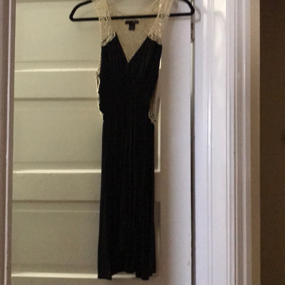 Black dress with crochet